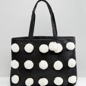 Asos XL Tote bag with Pom Pom Detailing